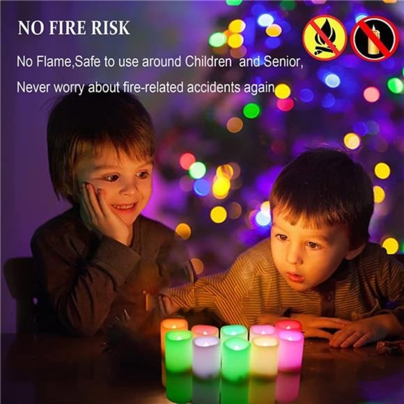 Colored Flameless Candles with Timer and Remote Control Color Changing Led - Picture 3 of 6